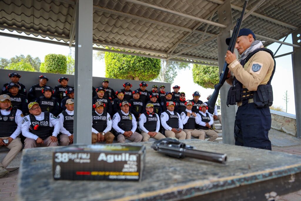 Policía Auxiliar de Puebla refuerza habilidades operativas en prácticas de tiro