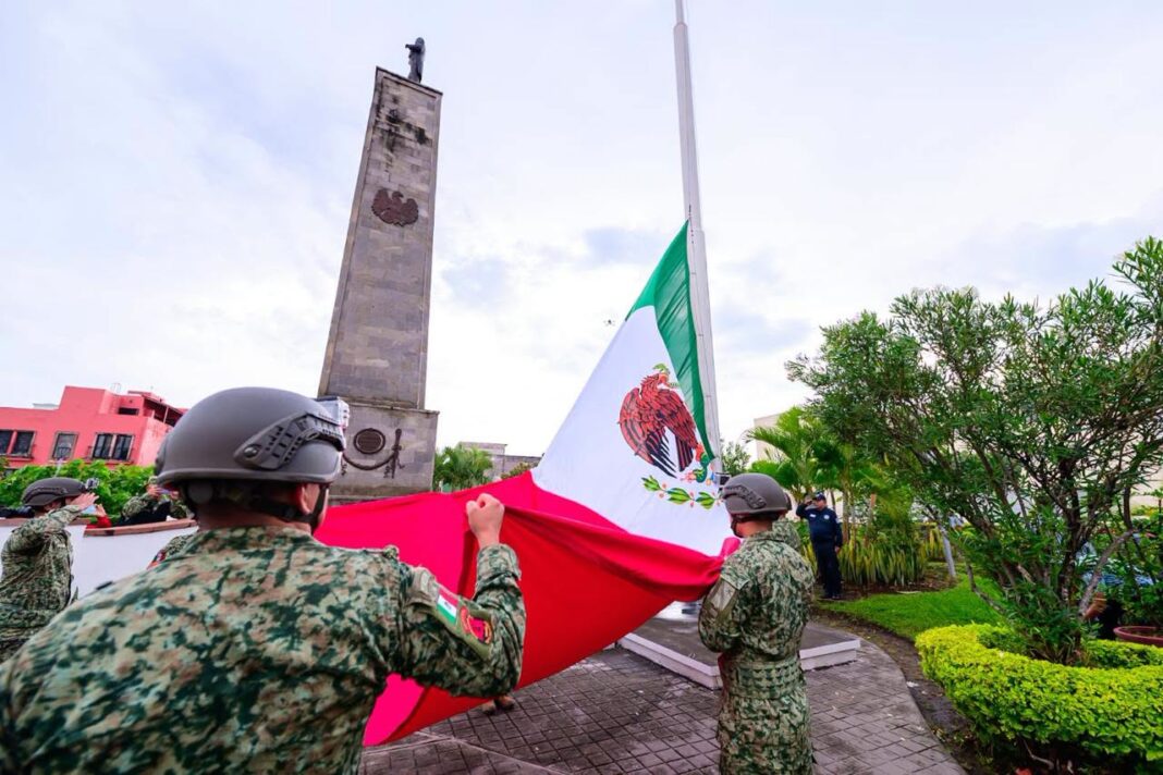 En Nayarit, realizan honores a la bandera, de cara a la celebración del inicio del Movimiento de Independencia