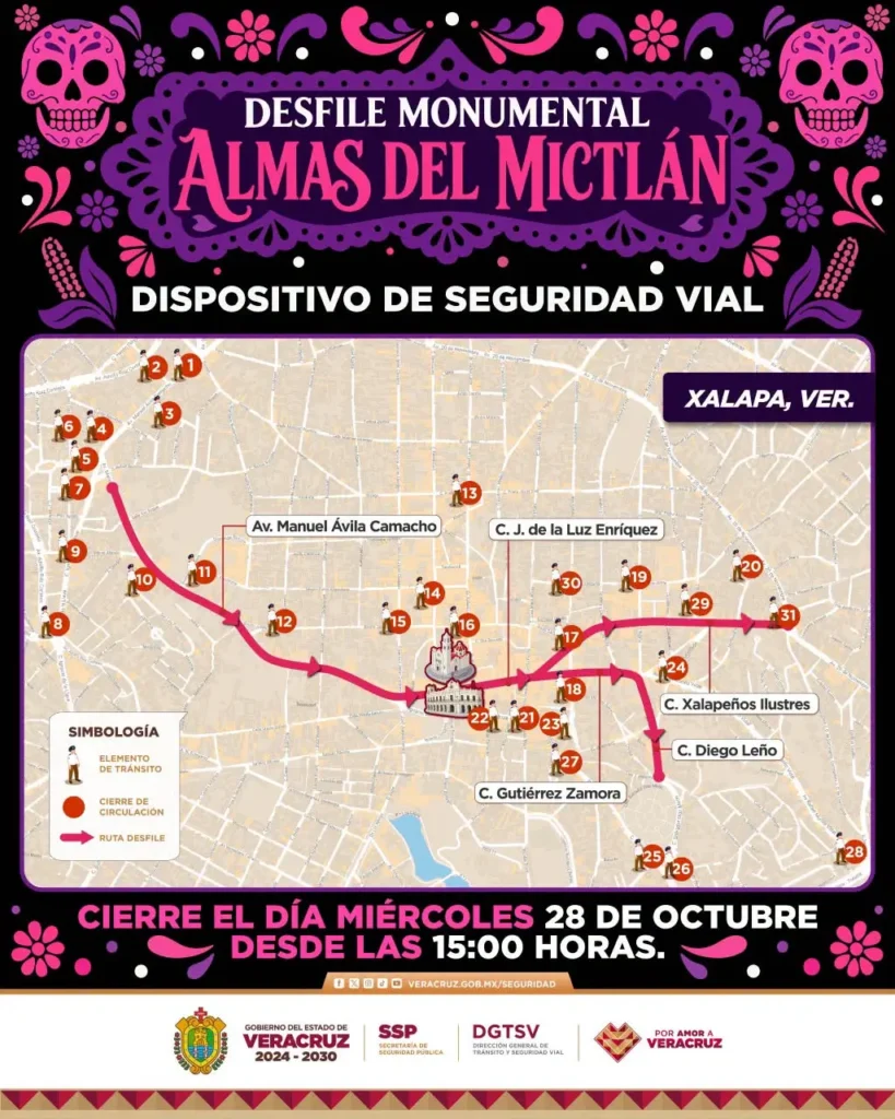 Realizarán hoy el Desfile Monumental Almas del Mictlán, en Xalapa, Veracruz
